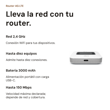 Router WiFi portátil 4G LTE — vista 2