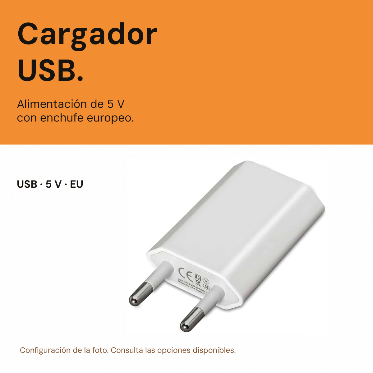Cargador USB europeo 5V Cargador USB europeo 5V