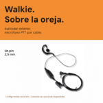 Auricular walkie supraural de un pin