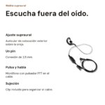 Auricular walkie supraural de un pin — vista 2